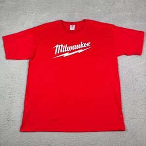 VTG Milwaukee Tools Shirt Men XL Red Bayside USA Smooth From The Start Promo Tee